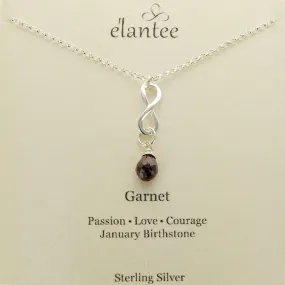 Garnet January Birthstone Infinity Necklace