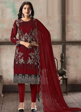 Georgette Hit Original Pakistani Style Festive Party Wear Straight Salwar Kameez