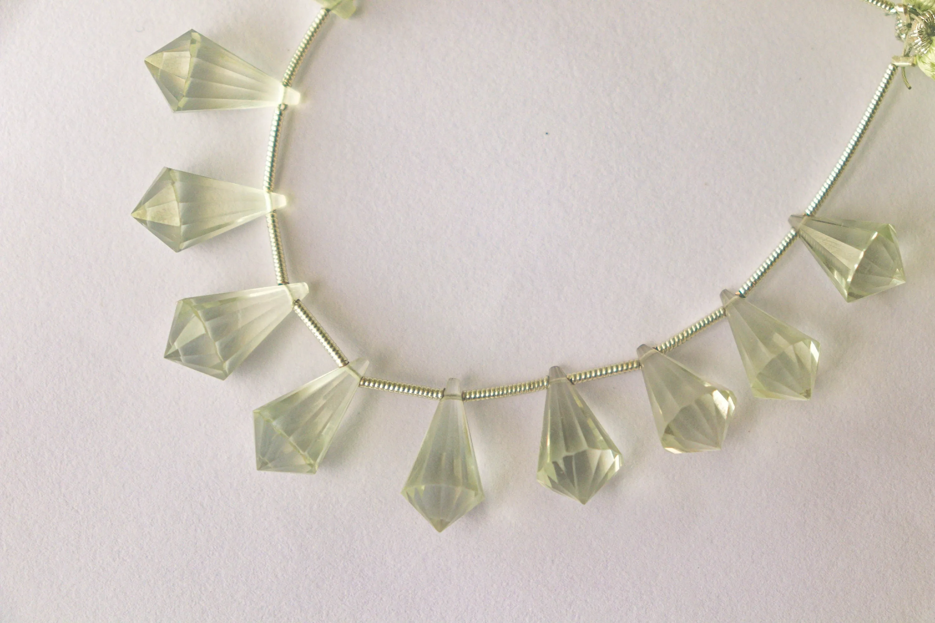 GREEN AMETHYST Drops Faceted Fancy Shape