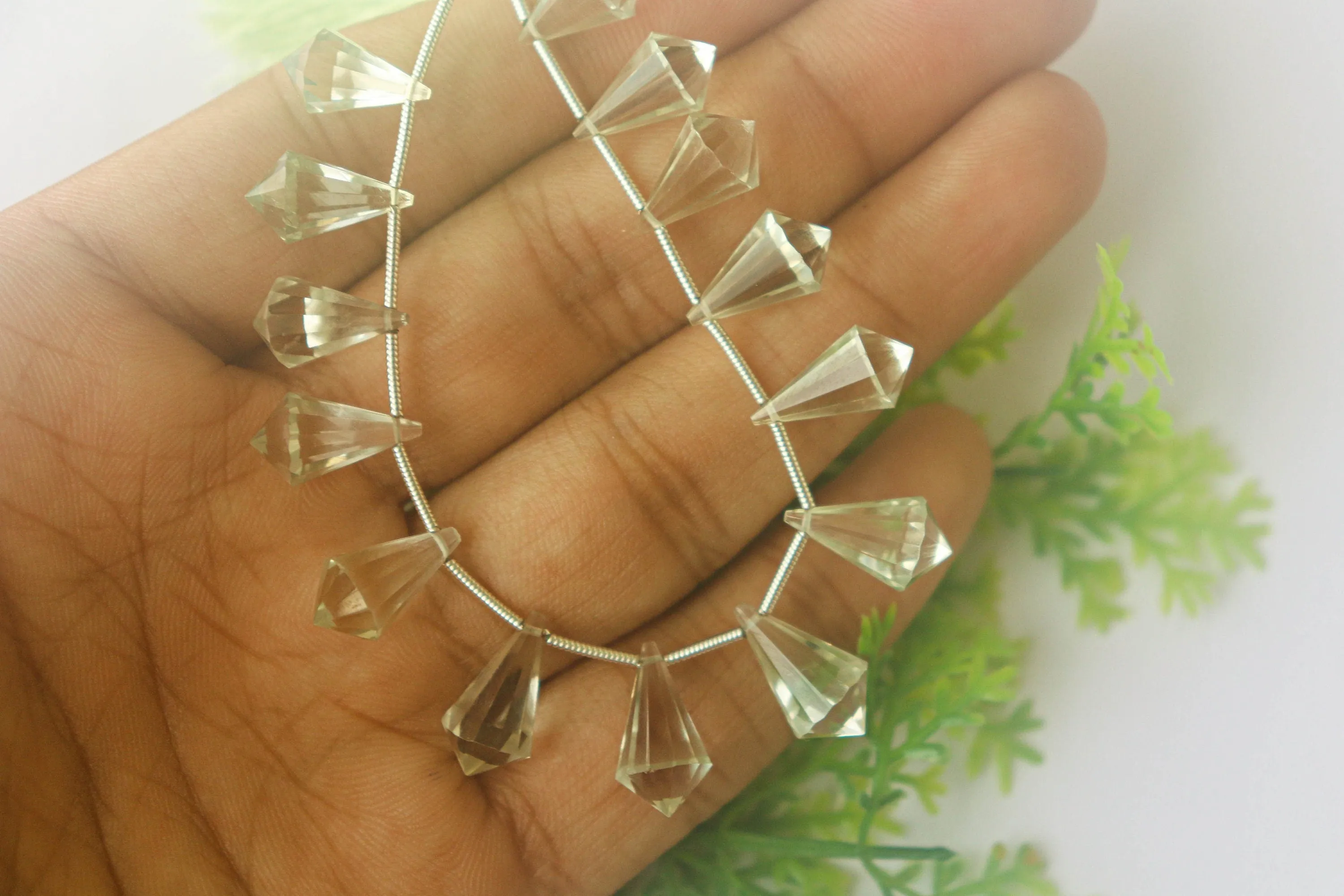 GREEN AMETHYST Drops Faceted Fancy Shape