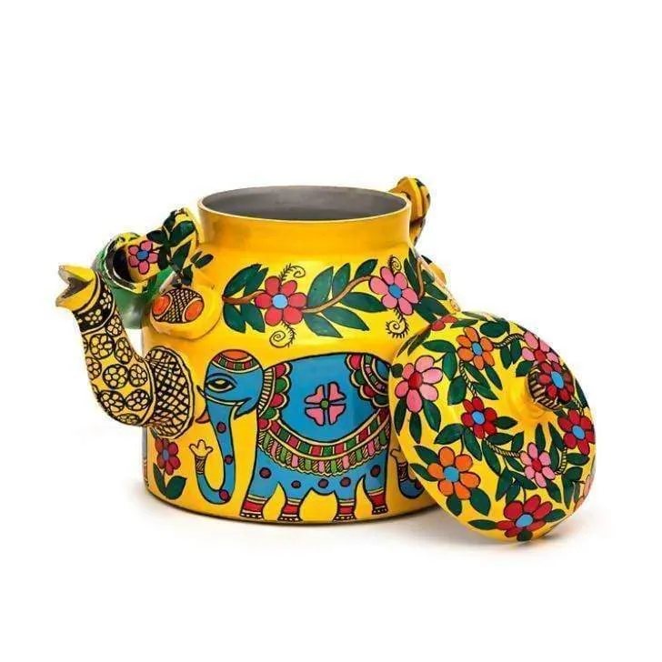 HAND PAINTED TEAPOT: BLUE ELEPHANT