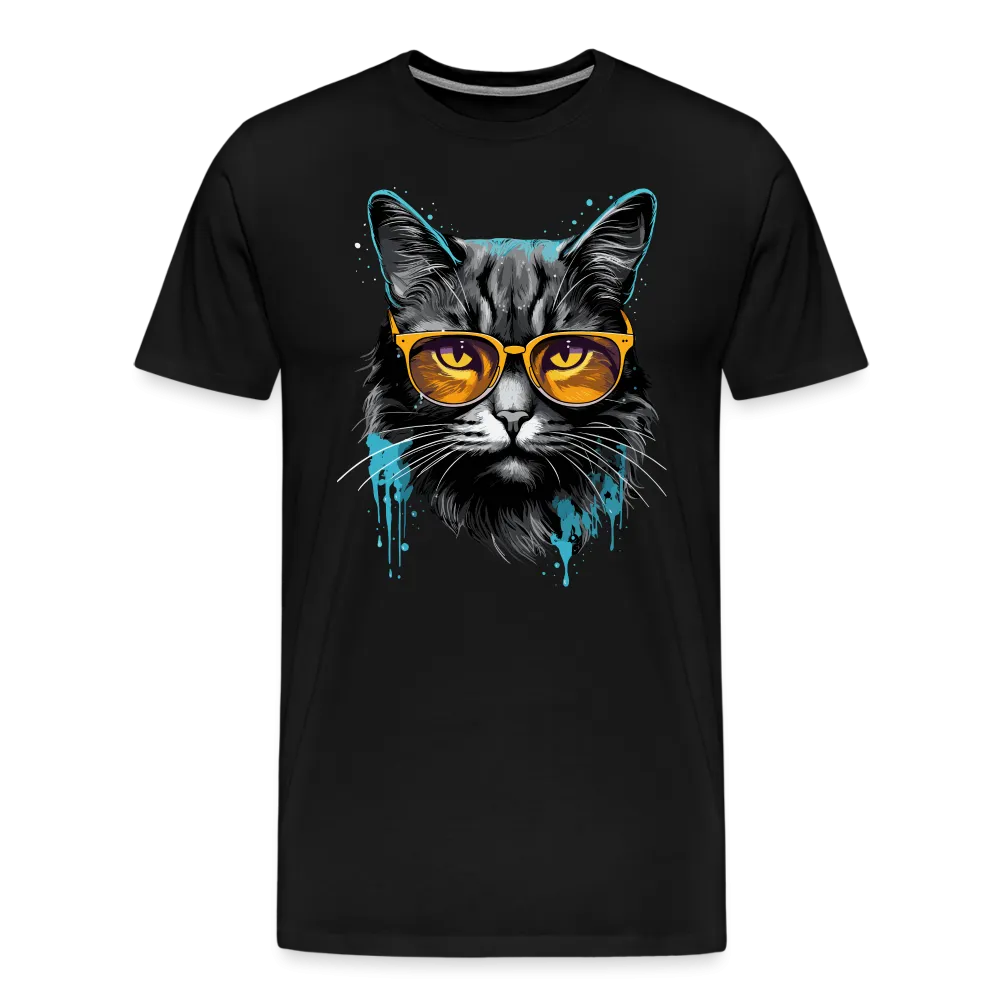 Herren T-Shirt mit Katzenmotiv "Splash Cat 2"