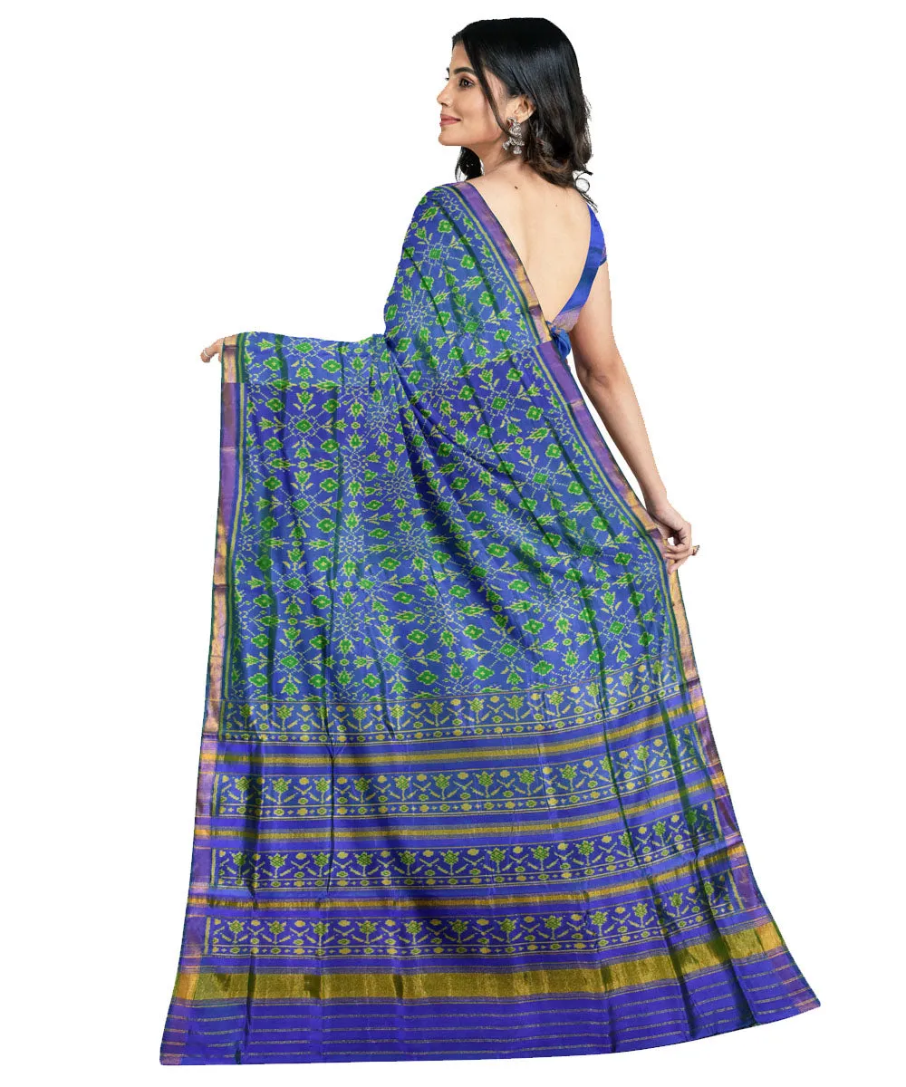 Indigo silk handloom patola saree