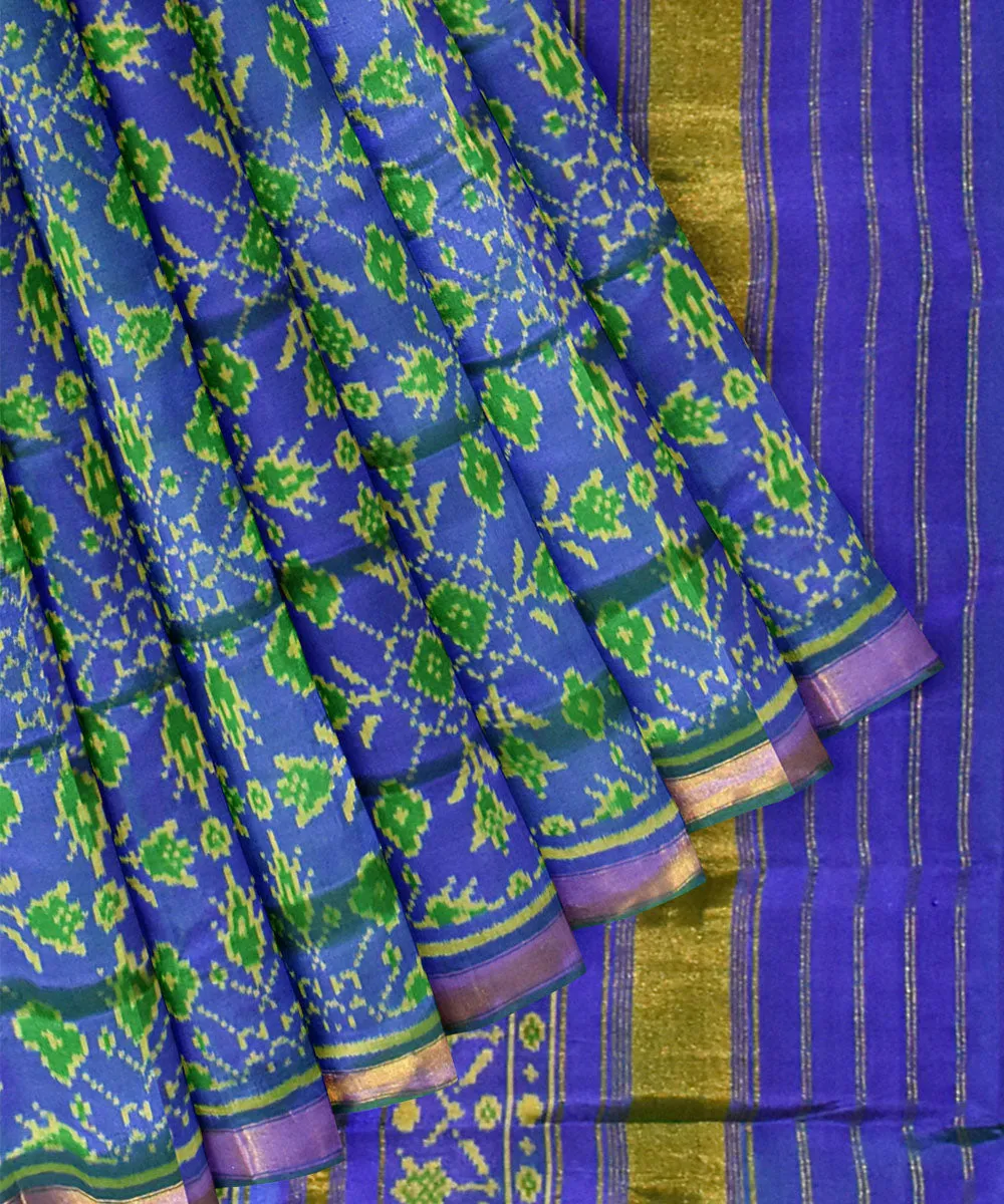 Indigo silk handloom patola saree