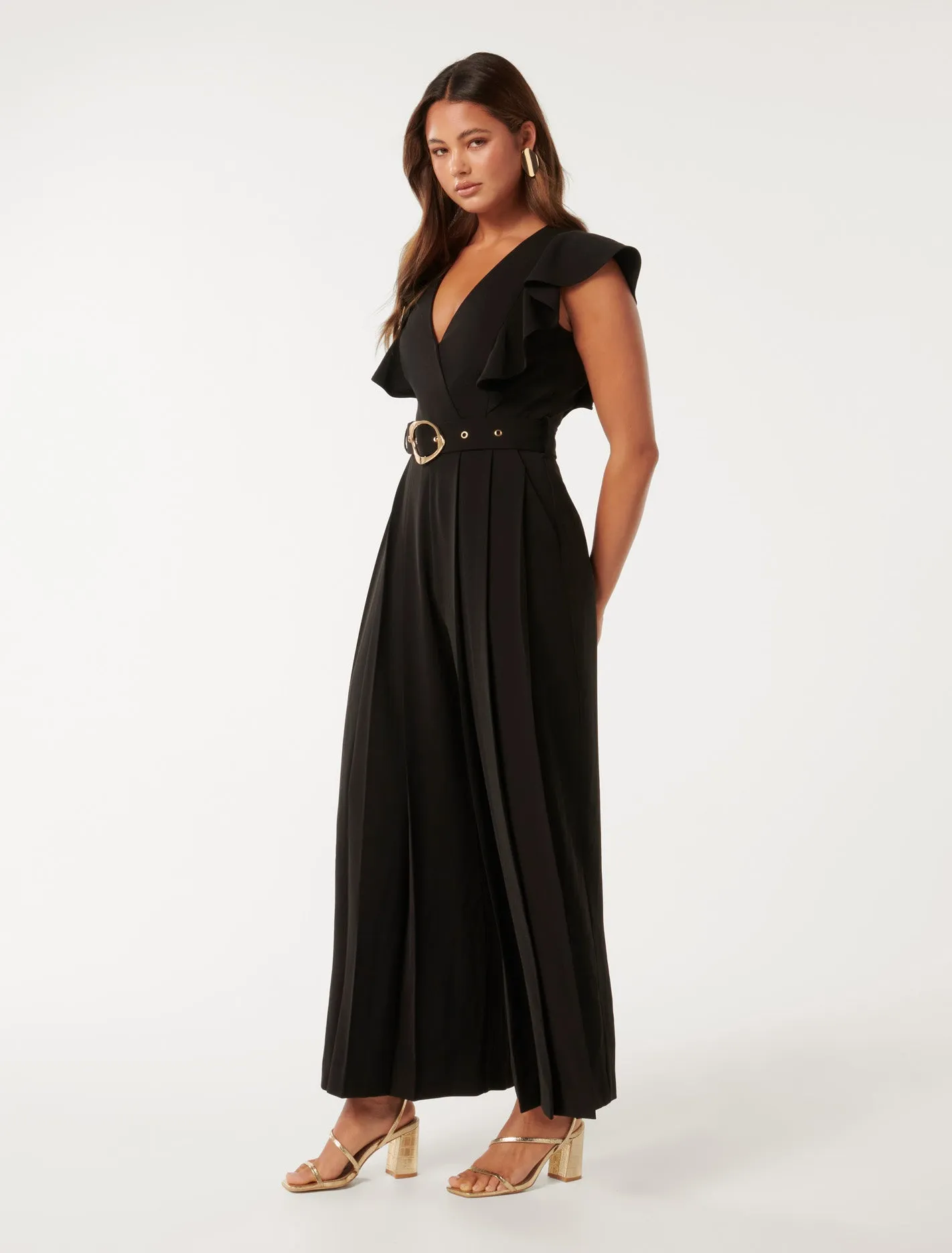 Jackie Flutter Sleeve Jumpsuit