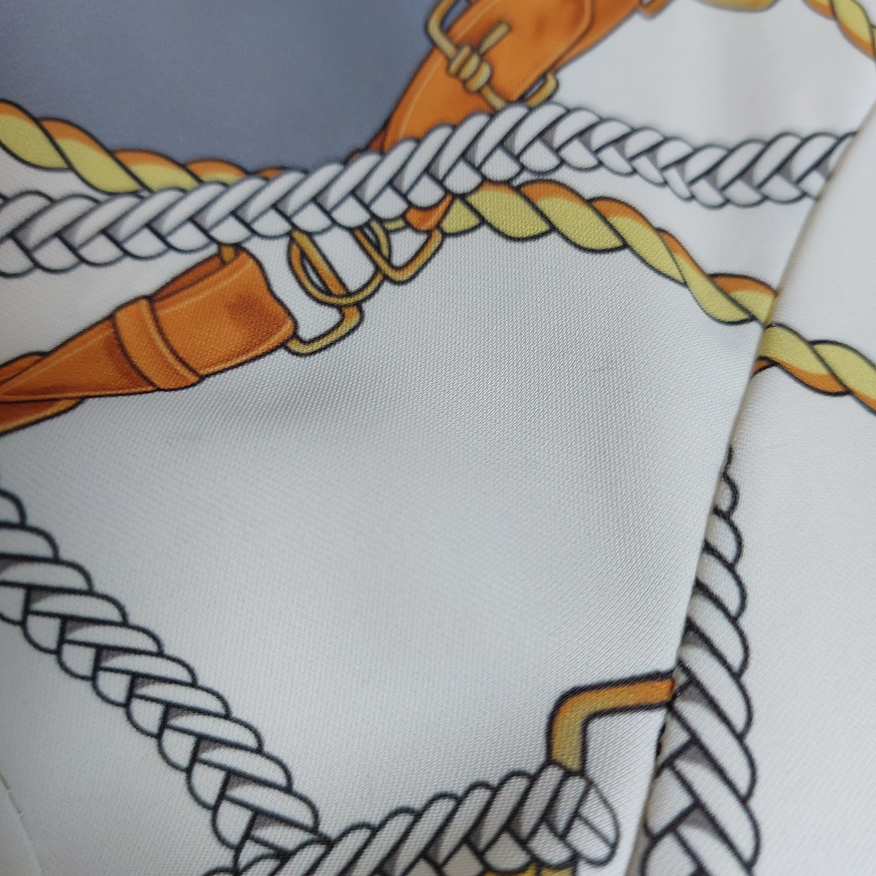 JOYMISS White & Yellow Belt Printed Blouse | Gently Used |