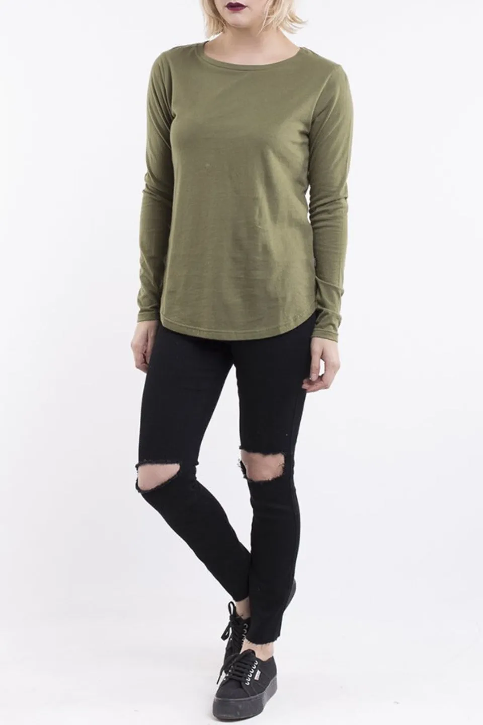 Kara Basic LS Khaki Tee