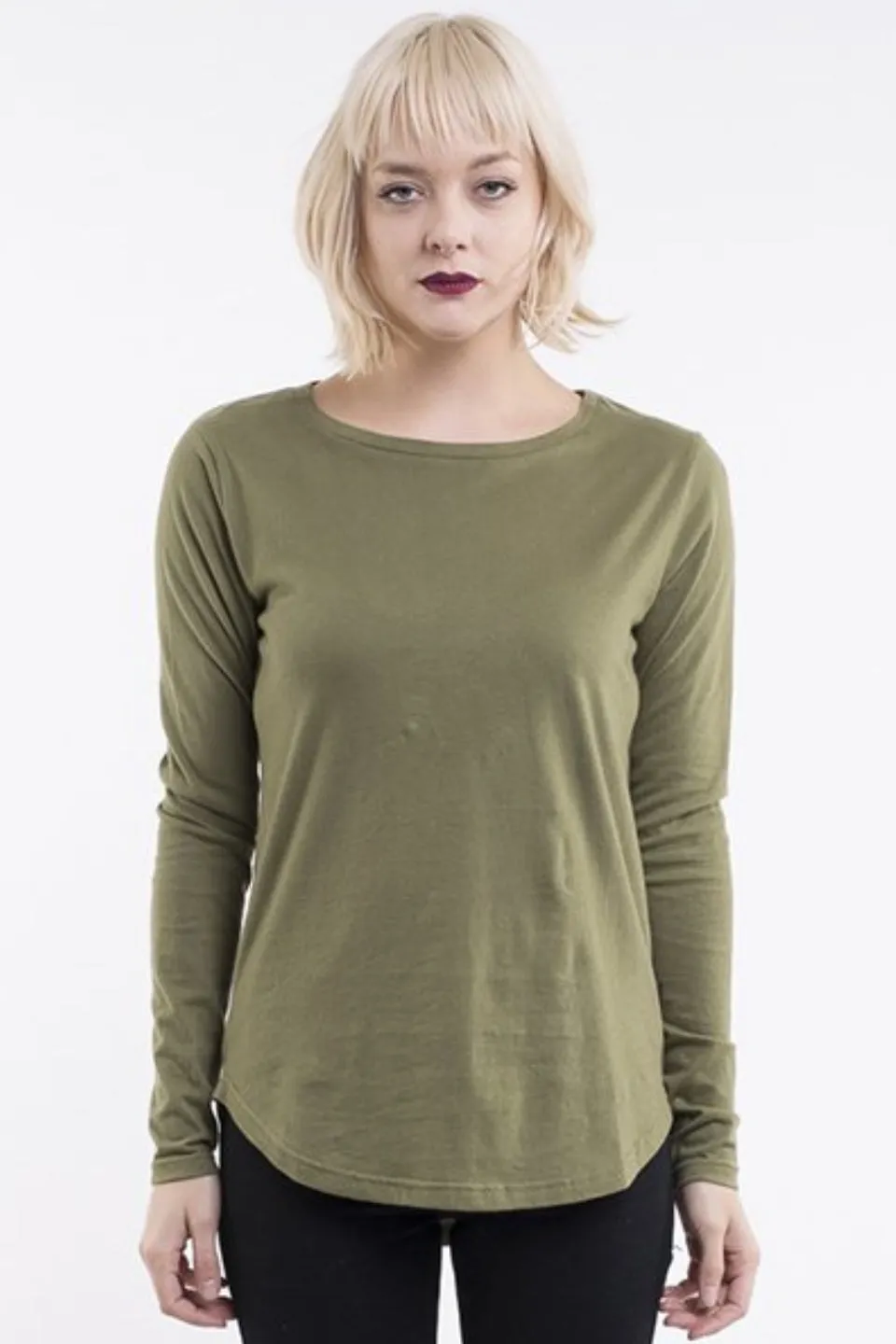 Kara Basic LS Khaki Tee