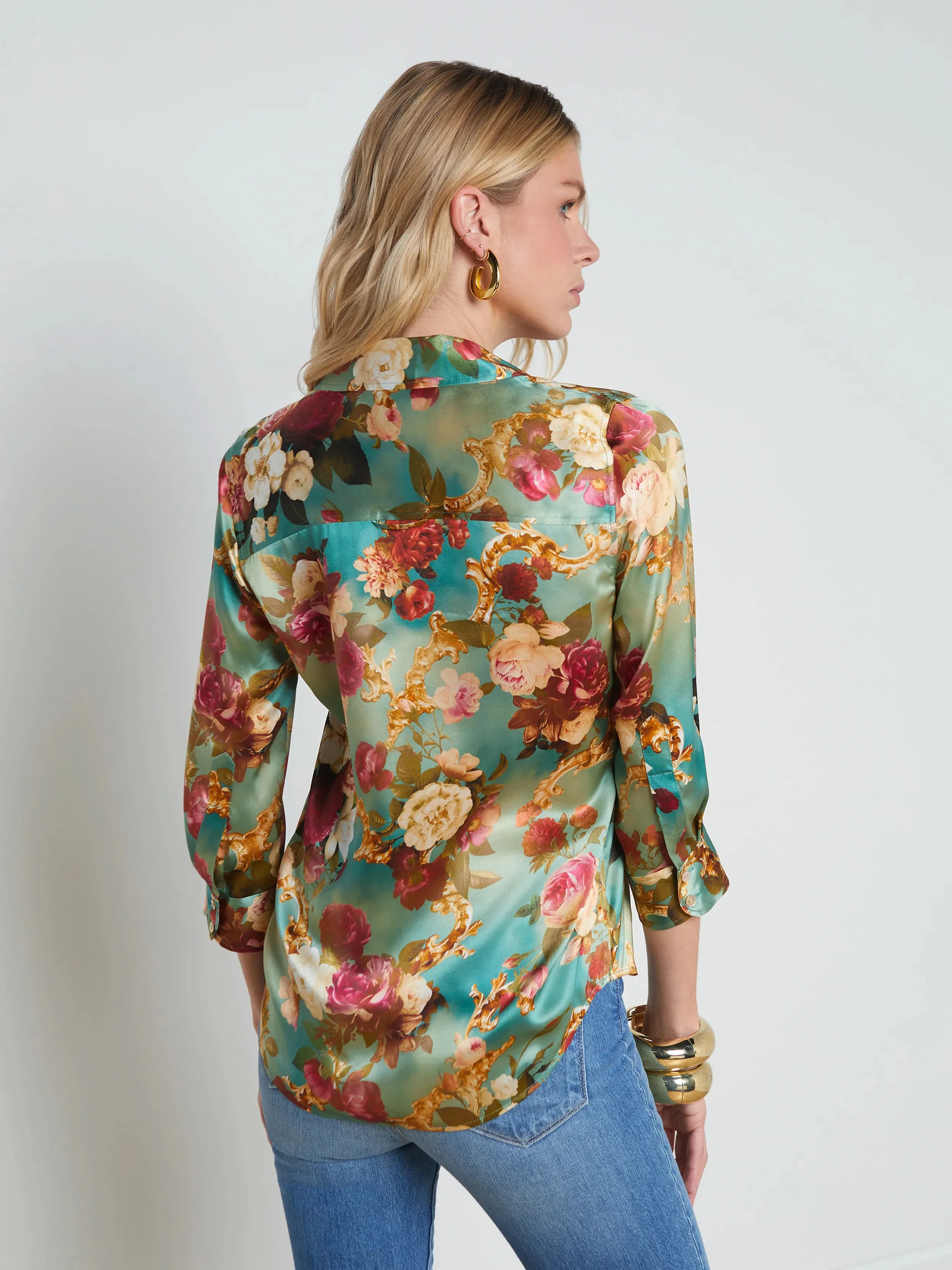 L’agence - Dani Silk Blouse - Small Multi Rococo