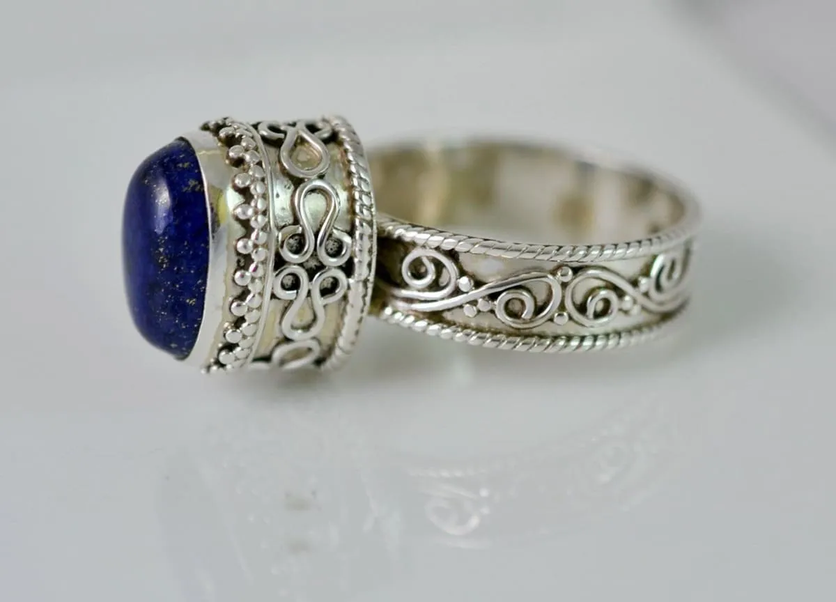 Lapis Lazuli 925 Solid Sterling Silver Handmade Ring