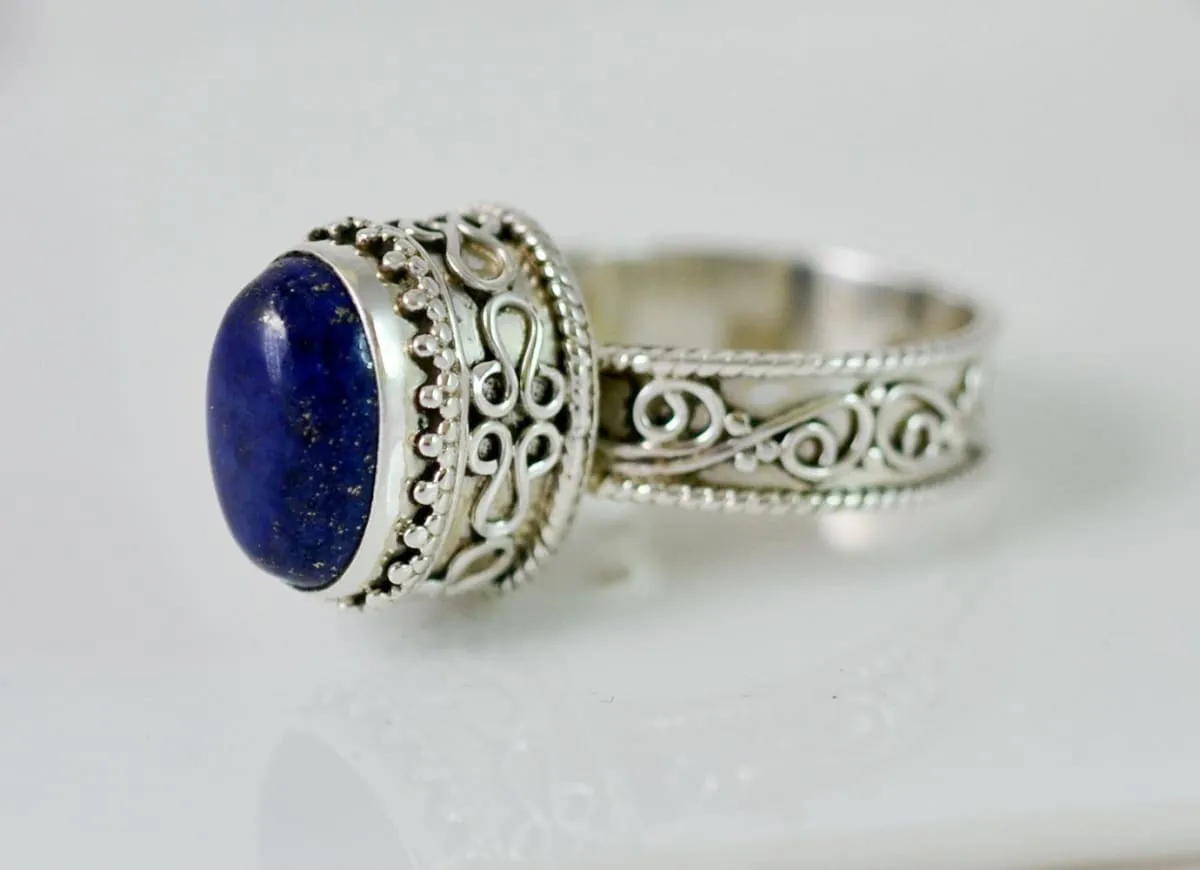 Lapis Lazuli 925 Solid Sterling Silver Handmade Ring