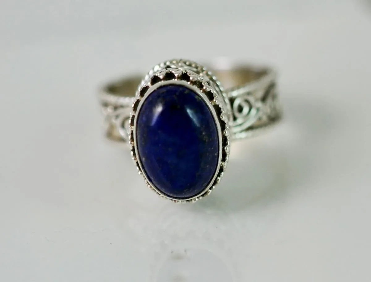 Lapis Lazuli 925 Solid Sterling Silver Handmade Ring