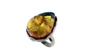 Large Genuine Amber Ring