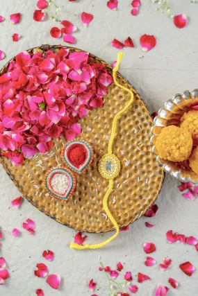 Lemon Luster Embroidered Rakhi