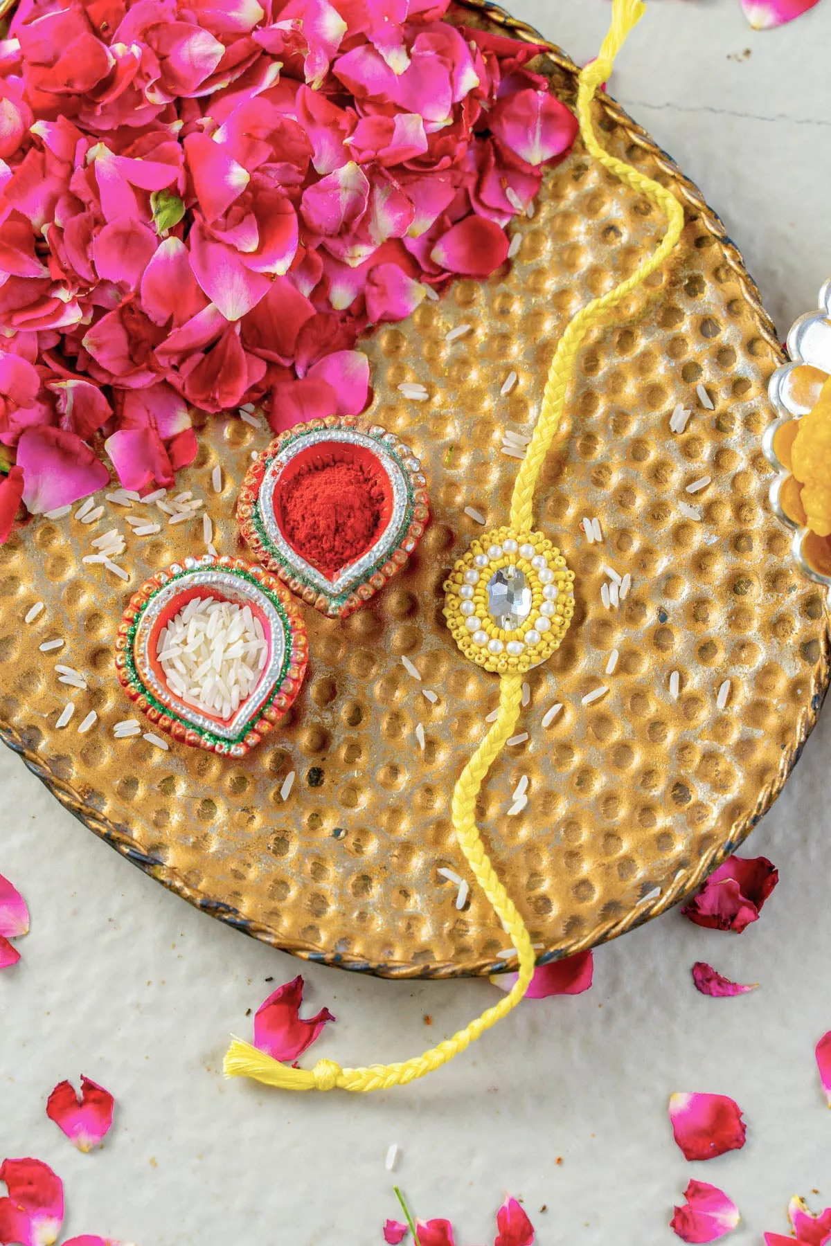 Lemon Luster Embroidered Rakhi