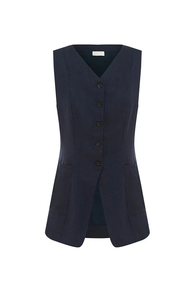 LORENZO HIGH NECK VEST - INK