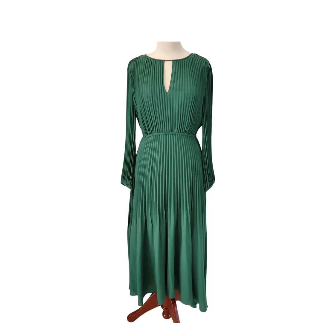 Massimo Dutti Green Pleated Maxi Dress | Brand new |