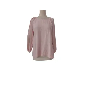 Massimo Dutti Light Pink Textured Blouse | Gently Used |