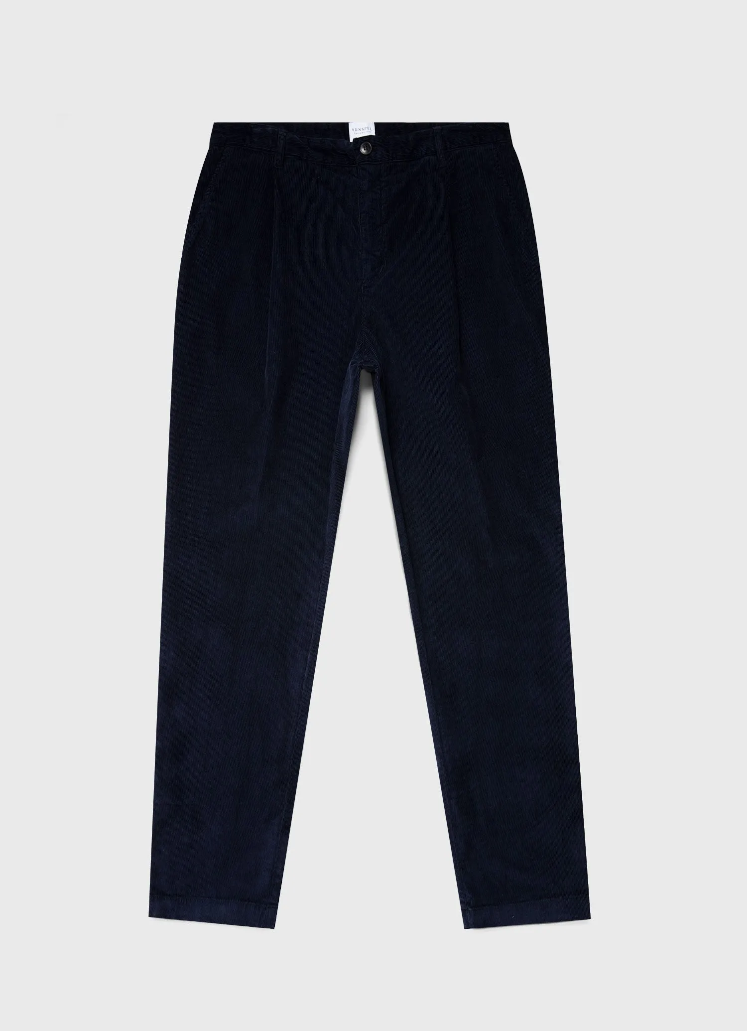 Men's Pleated Corduroy Trouser in Navy