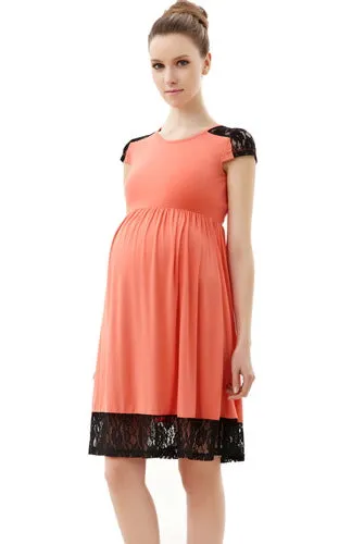 Momo Maternity Lace Insert Skater Dress