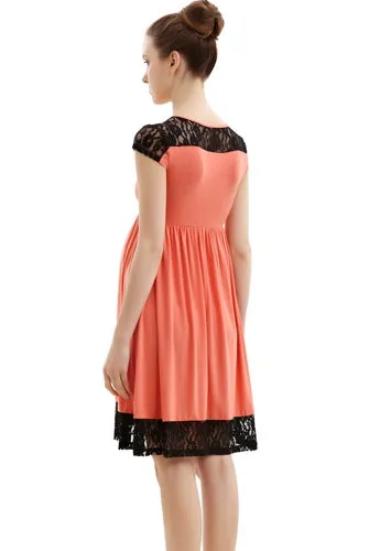 Momo Maternity Lace Insert Skater Dress