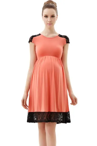 Momo Maternity Lace Insert Skater Dress