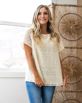 NEW! Jan Cream Embroidered Top