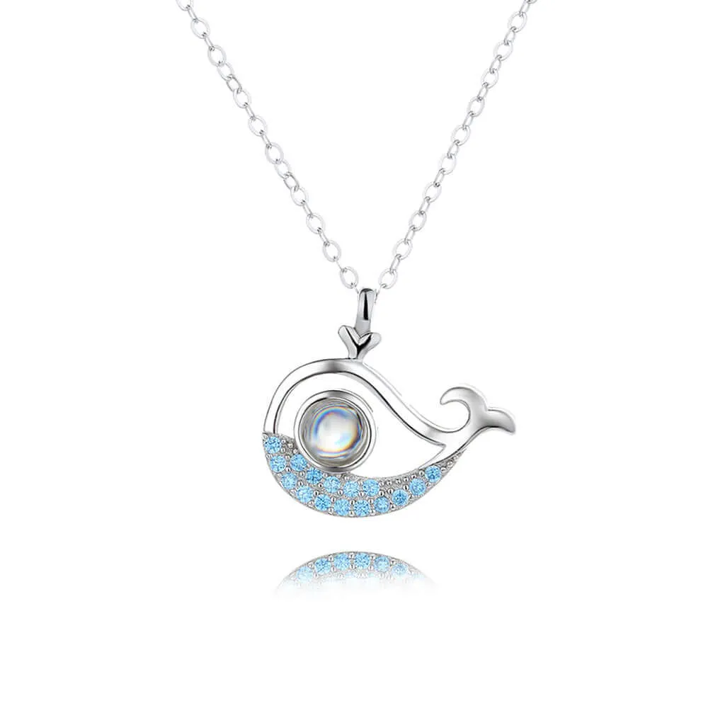 Ocean & Whales Custom Photo Necklace with Picture inside