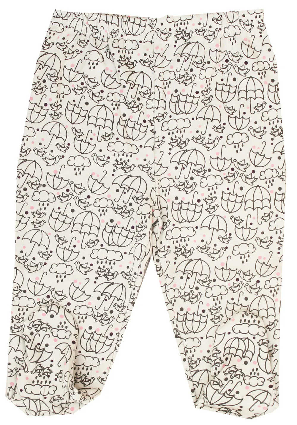 Organic Cotton Baby Pants Footed GOTS Certified Clothes (Stone)