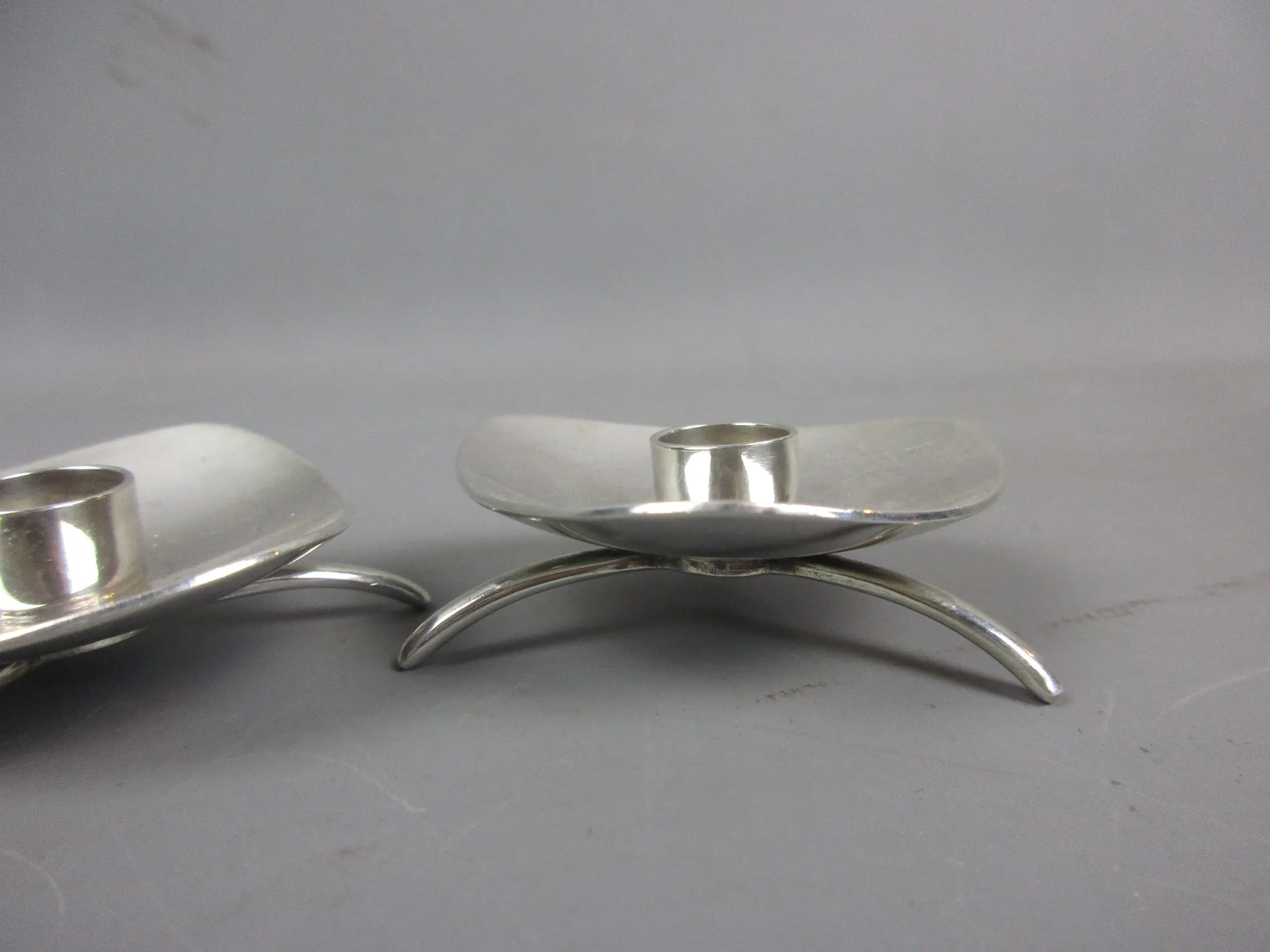 Pair Of Danish Silver Plated Miniature Candle Holders Mid-Century c1960