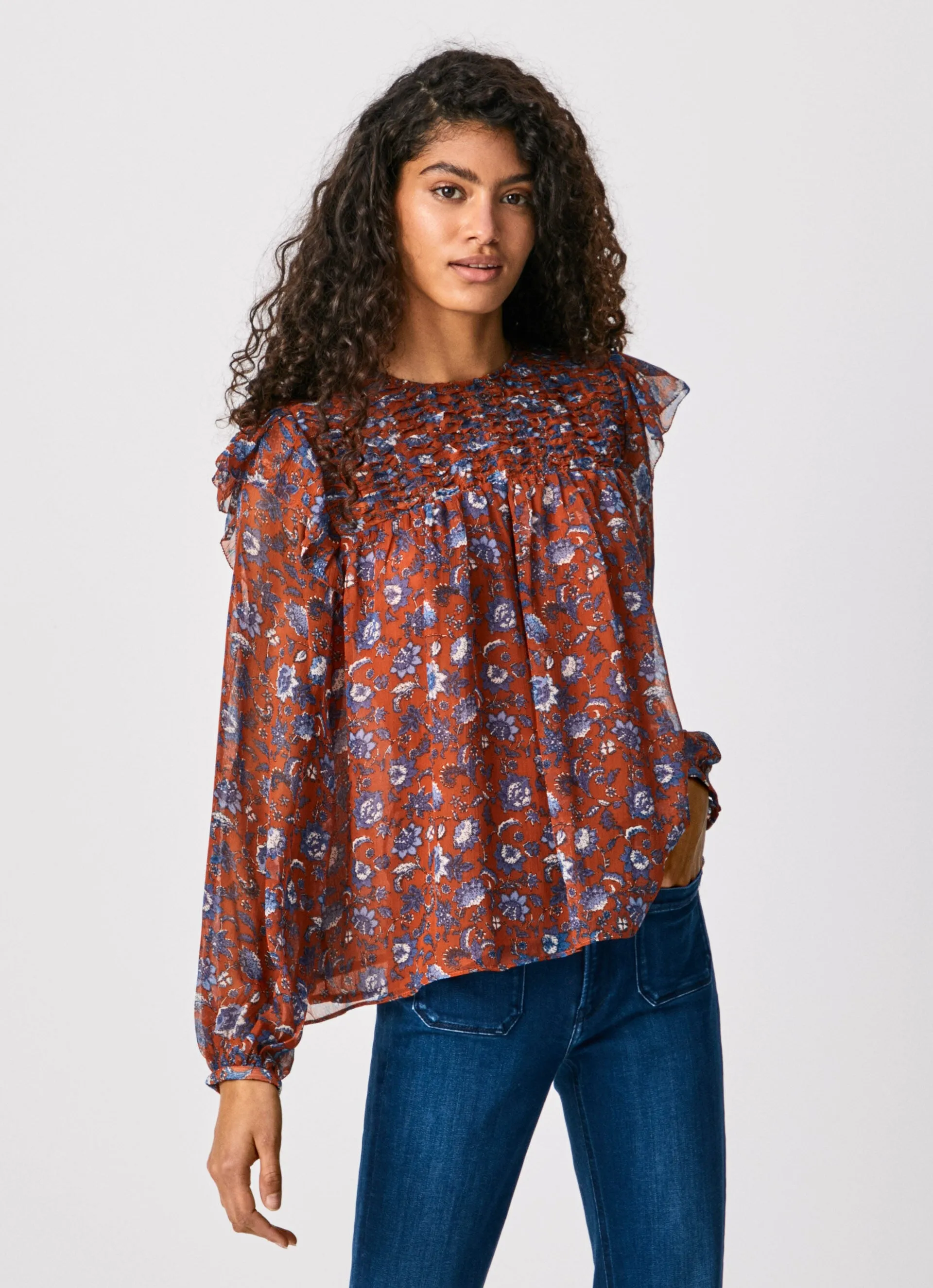 PepeJens Boho Blouse with Flowers Aitana PL304131 multi