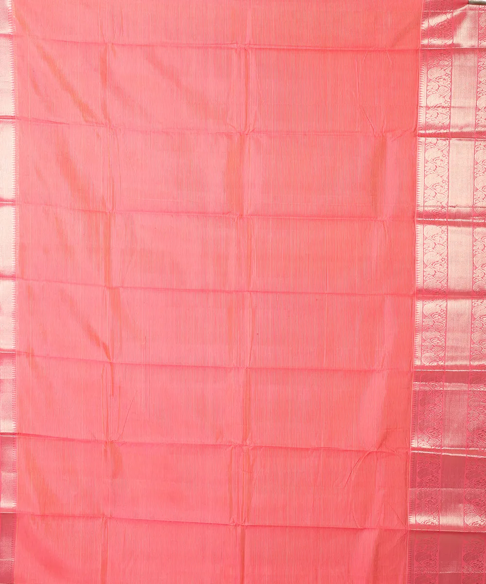 Pink handloom mangalagiri cotton silk saree