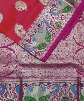 Pink magenta silk handloom venkatagiri saree