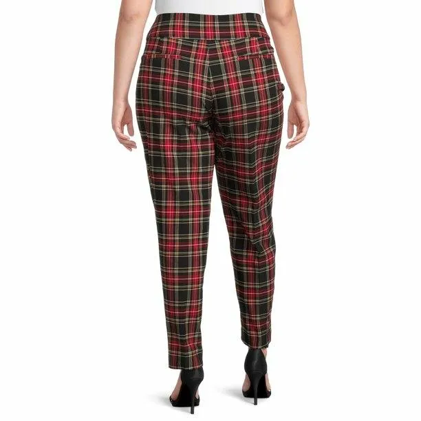 Plus size plaid dress pants