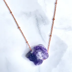 Raw Amethyst Choker Necklace