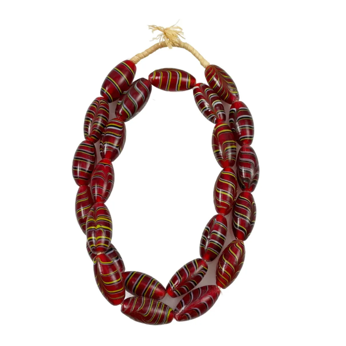 Red Feather African Trade Beads Necklace