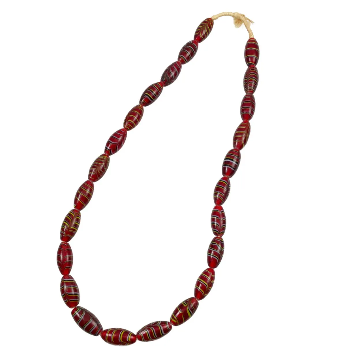 Red Feather African Trade Beads Necklace