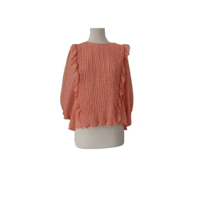 River Island Light Pink Pleated & Frill Top | Gently Used |