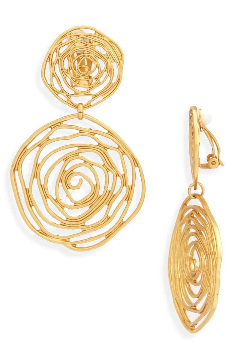 Rose cut out statement clip-on Earrings