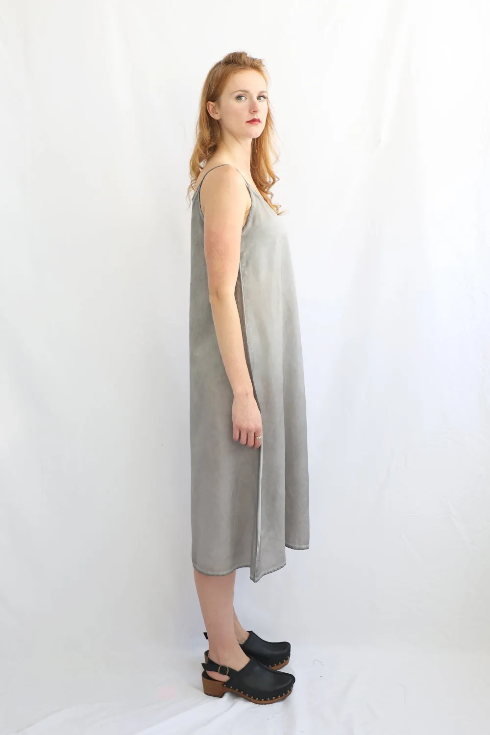 RUNDHOLZ BLACK LABEL LIGHT GREY SLIP DRESS