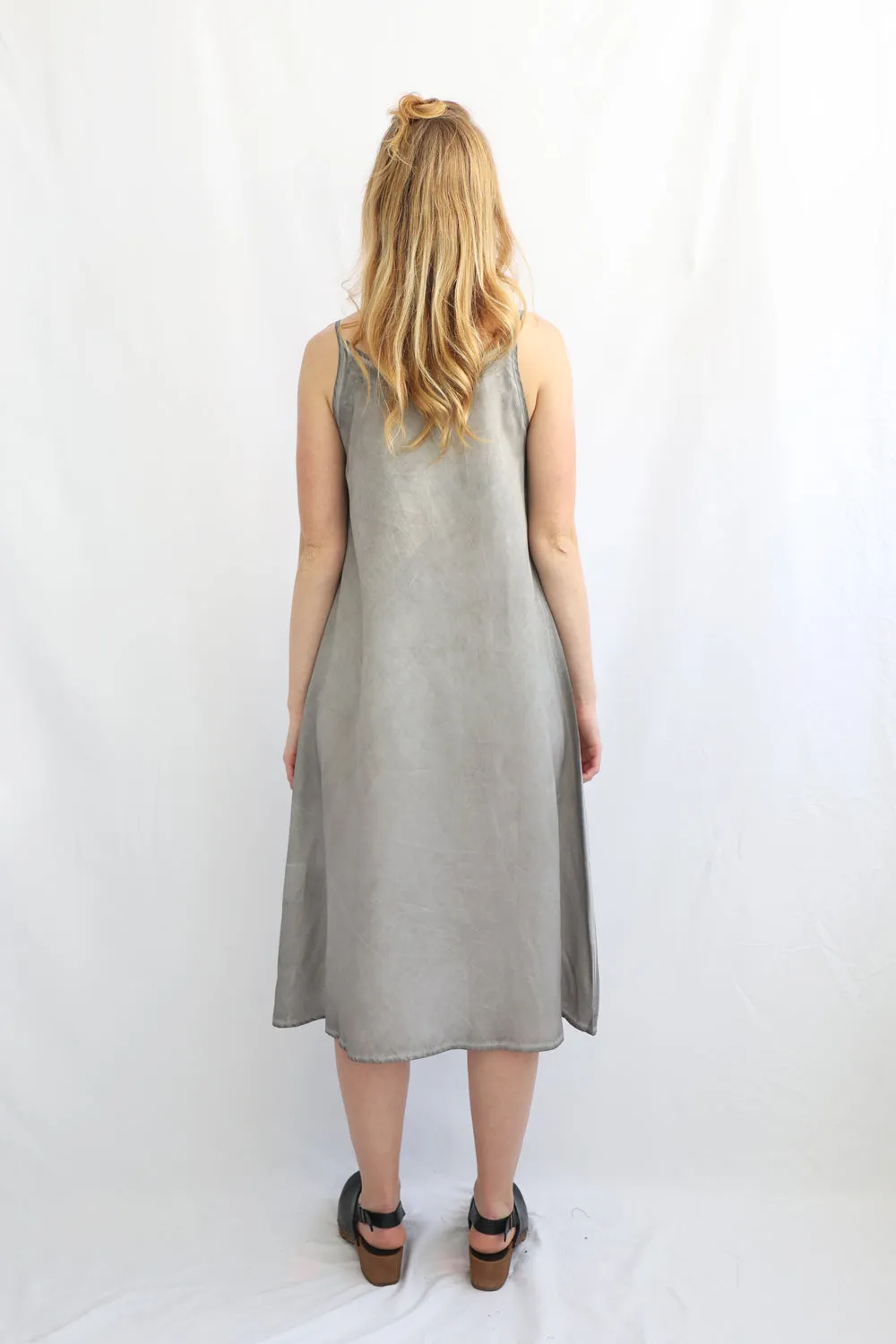 RUNDHOLZ BLACK LABEL LIGHT GREY SLIP DRESS