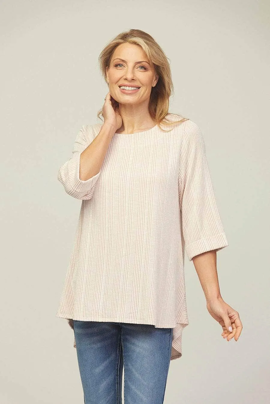 Saloos Straight Fit Panelled Blouse with Necklace