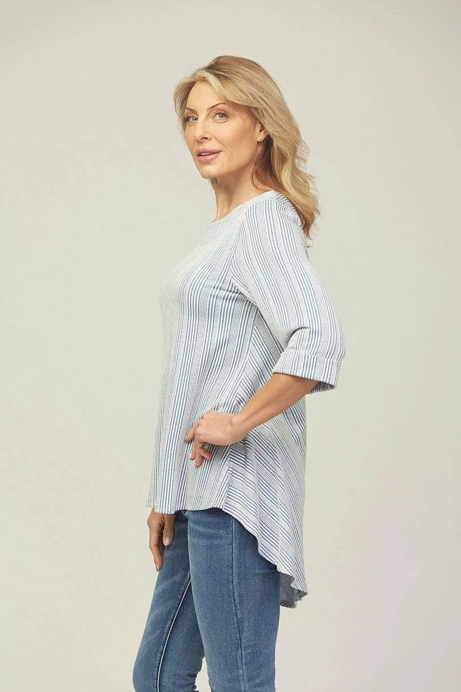 Saloos Straight Fit Panelled Blouse with Necklace