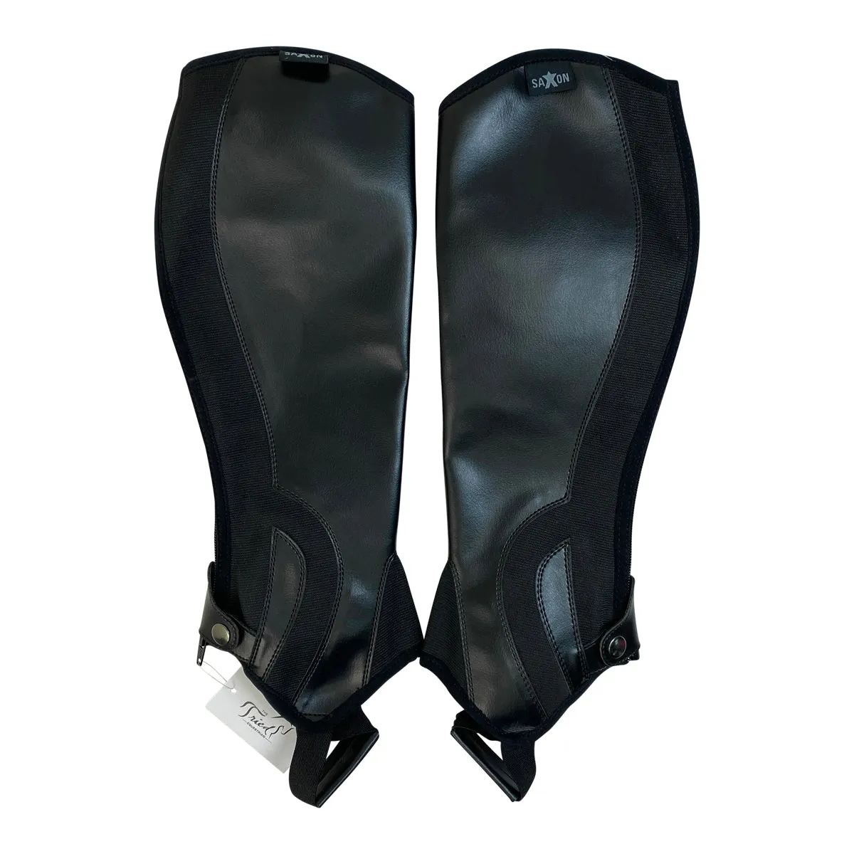 Saxon Equileather Half Chaps in Black - Medium