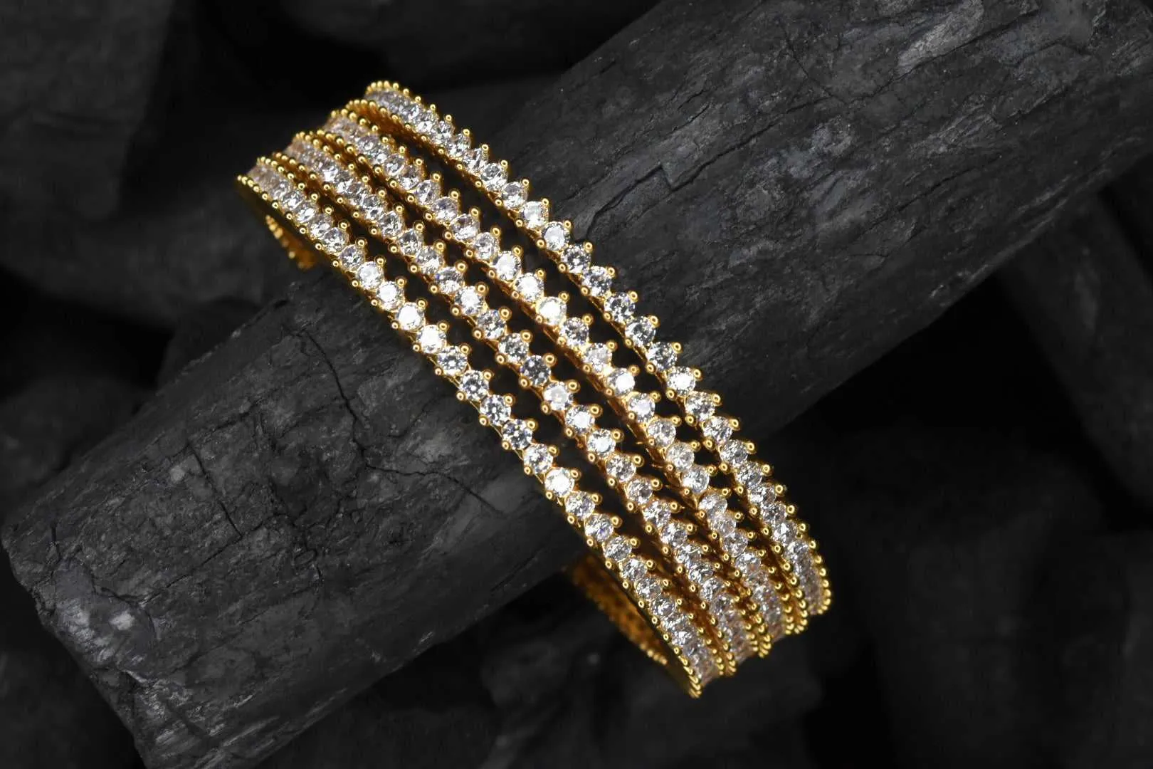 Stunning Single Line American Diamonds Bangles By Asp Fashion Jewellery