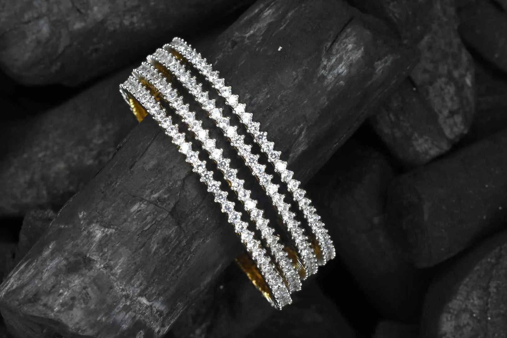 Stunning Single Line American Diamonds Bangles By Asp Fashion Jewellery