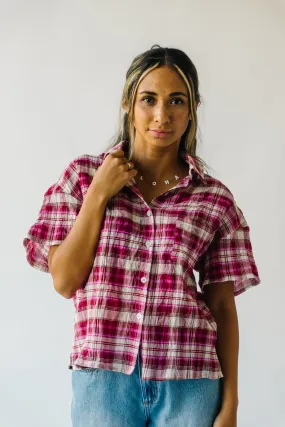 The Motley Checkered Blouse in Fuchsia