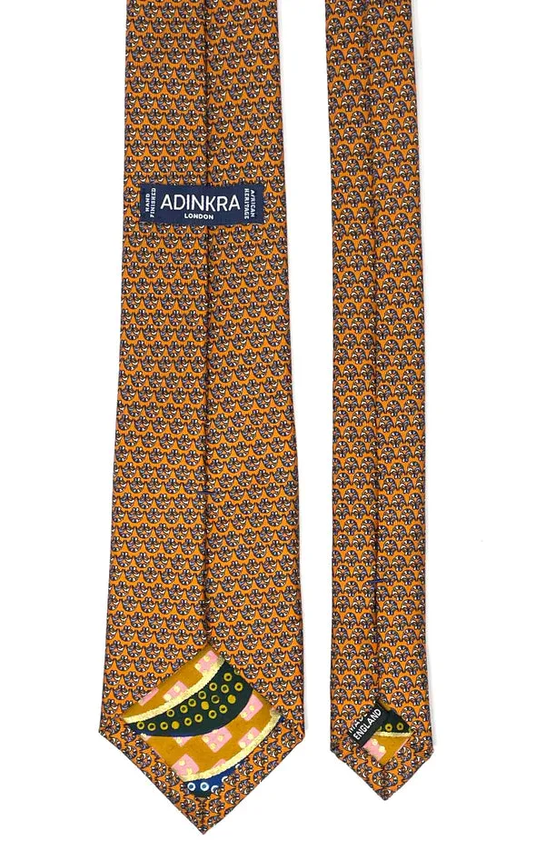 Ti Koro Nko Agyina: Artisanal Silk Tie with Hand-Finished Details