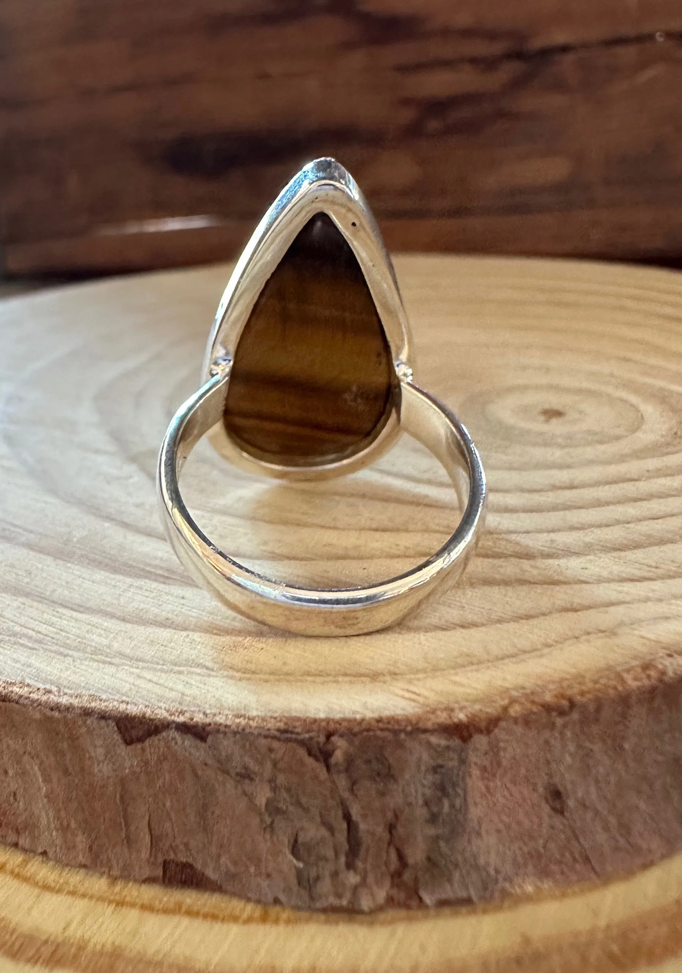 TIGER'S EYE and Silver Ring Size 8