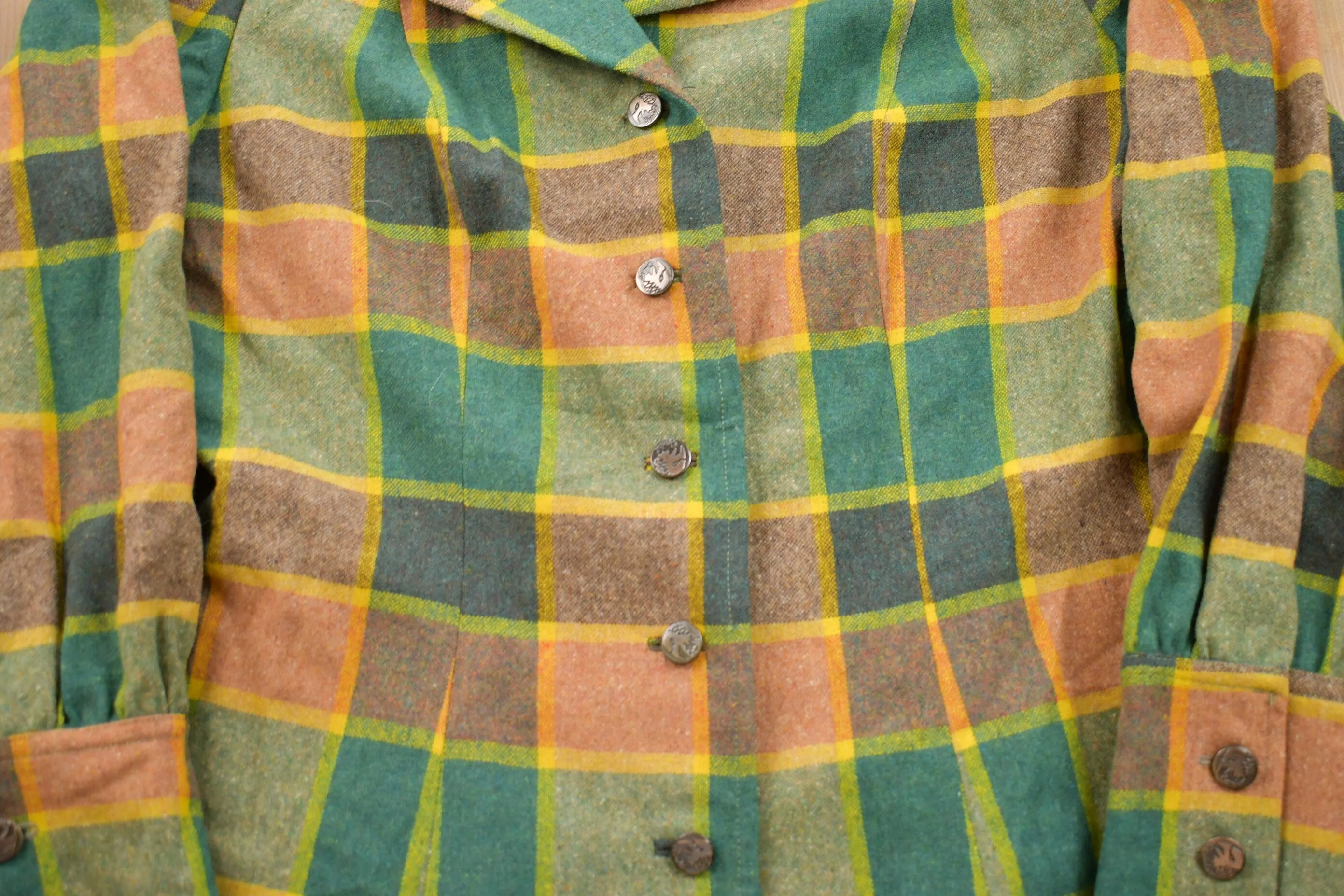 Vintage 1970s Plaid Button Up Shirt / 1970s Button Up / Vintage Flannel / Plaid Flannel / Casual Shirt / Formal Shirt